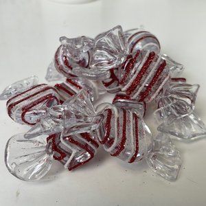 12 Piece Candy Decor Red White and Clear